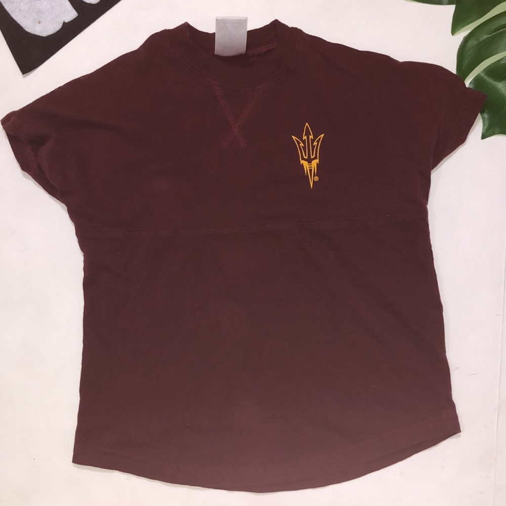 Maroon ASU Pitchfork Tee, S 6/6x - Picture 6 of 6